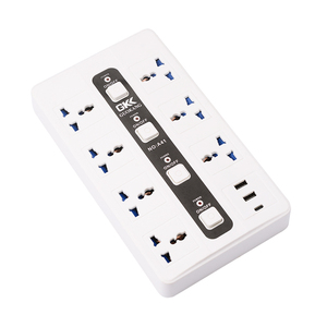 Estándar británico 7 enchufes de CA 2 interfaces USB Cable de extensión de toma de corriente 10A enchufe doméstico con 2 puertos de salida USB a - Product Image 1