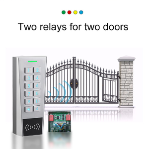 Stand-Alone impermeabile 2 relè di controllo di accesso 12 ~ 28V AC/DC 13.56MHz scheda di frequenza PIN tastierino lettore due porte di controllo di accesso - Product Image 2