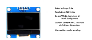 1.3 inç Oled ekran modülü 12864 LCD Oled ekran modülü 4-pin Iic arayüzü Sh1106