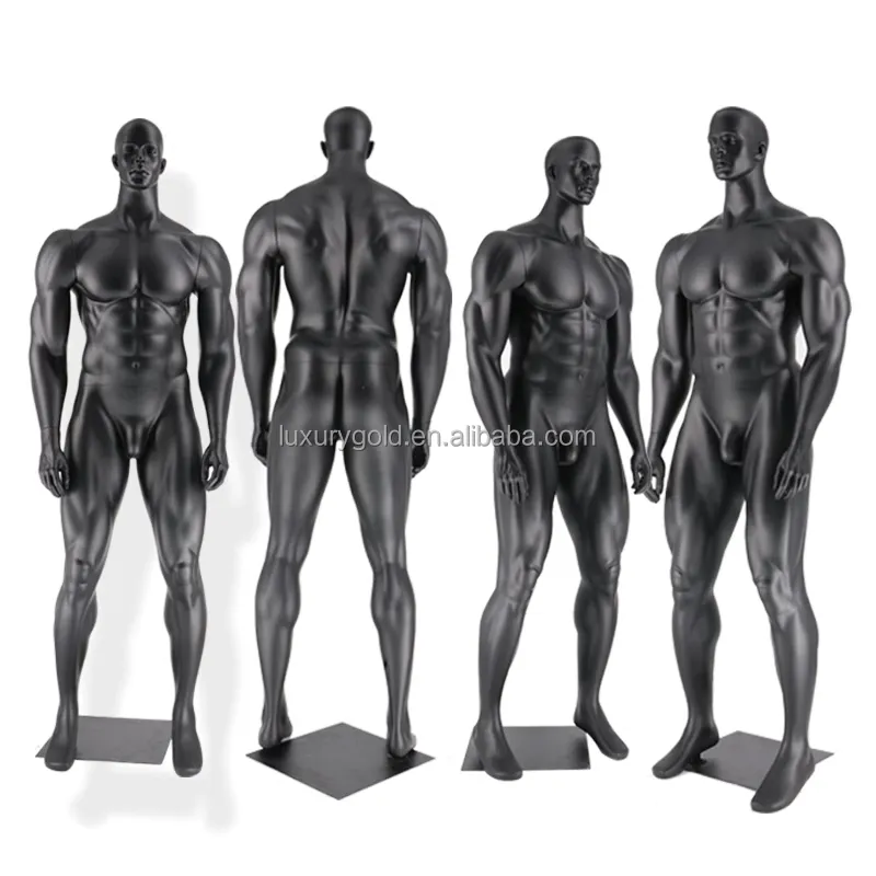 Manequim masculino de musculação para homens, manequim de corpo inteiro para academia, manequim preto para musculação por atacado