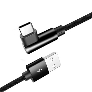 纯铜尼龙编织<span class=keywords><strong>USB</strong></span> C型延长线90度直角iOS电脑条形码扫描仪耳机使用