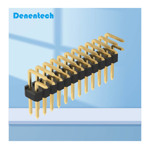 Denentech Customized 2.54mm Pin <strong>Header</strong> Dual Row Right Angle DIP Pin <strong>Header</strong> 2.54mm Pin <strong>Header</strong> Connector - Product Image 2