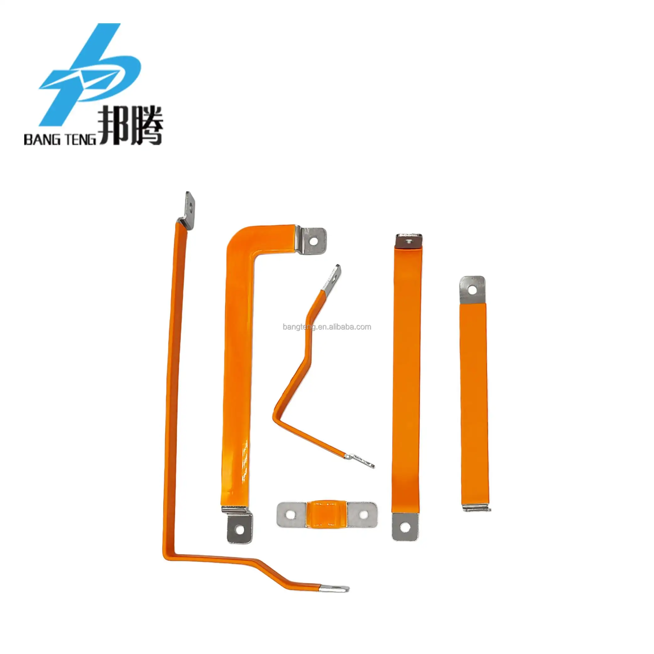 High current battery busbar insulated copper busbar flexible Copper busbar flexible connector with heat shrink tube