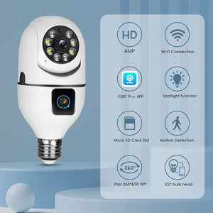 V380双镜头4M WIFI灯泡摄像机室内IP夜视自动跟踪安防监控智能家居无线摄像机 - Product Image 3
