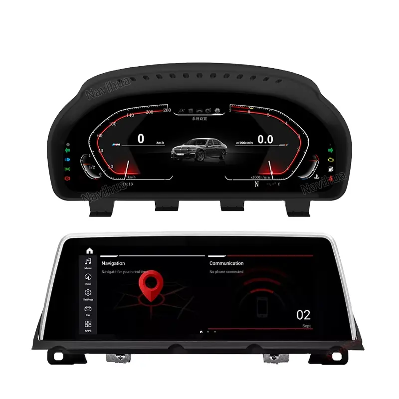 BMW7シリーズF01F用GPSナビゲーションCarPlay機能AutoRadioを備えたAndroidカーDVDプレーヤーデジタルダッシュLCDインストルメントクラスター