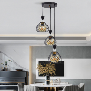 <strong>Cheap</strong> Price Simple Modern Design Iron Metal Glass 1/ 3 /5 Heads <strong>Black</strong> Dining Room Ceiling Pendant Lighting <strong>Lamp</strong> - Product Image 5