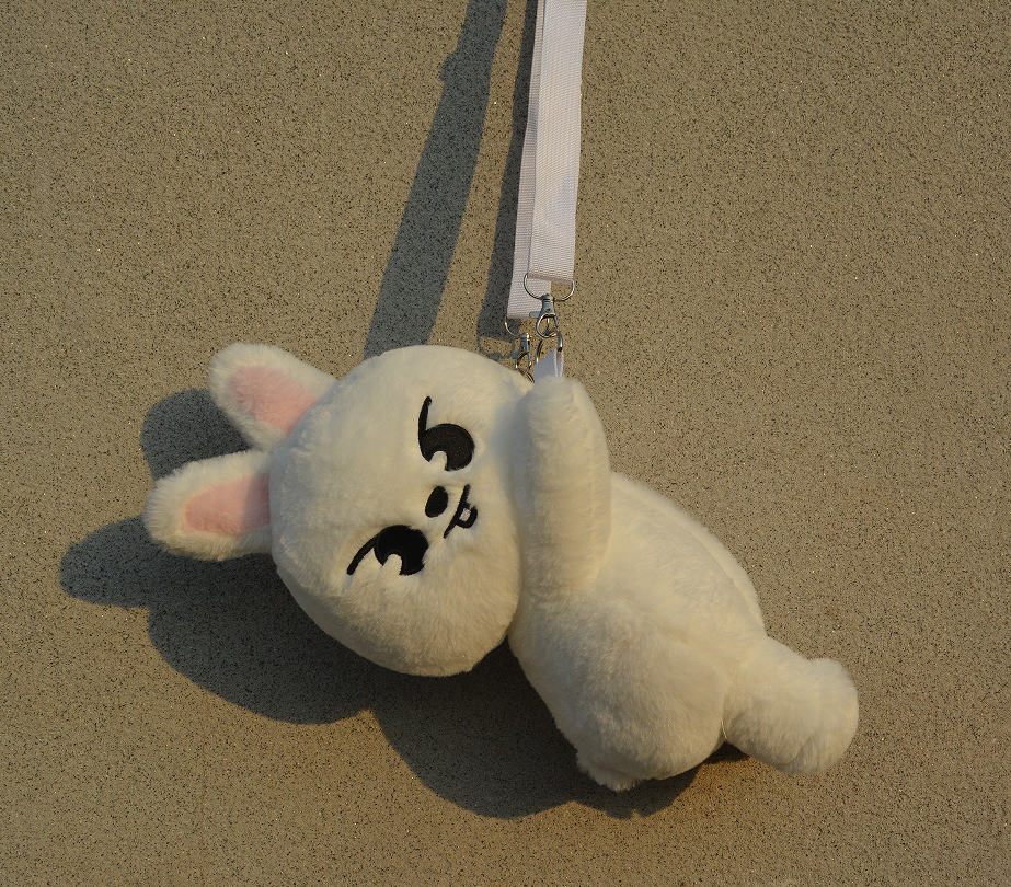Sk white rabbit plush crossbody bag