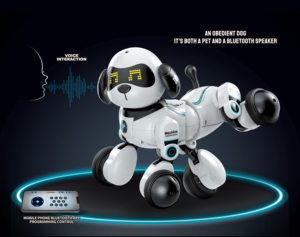 Smart Programmable Robot Dog 10-Kanal-IR-Fernbedienung Roboter-Haustier mit LED-Lichtern, Musik-und Sprach befehlen STEM-Spielzeug für Kinder