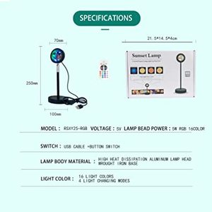 ロマンチックなサンセットランプAPPサンセットプロジェクターライトLED投影ナイトライト360度回転アプリリモコン付き - Product Image 6