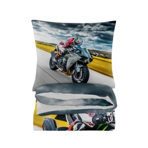 Hotsale Customized 3D Digital Printed Microfiber <strong>Bedding</strong> Set with Motorcycle Pattern - Product Image 3