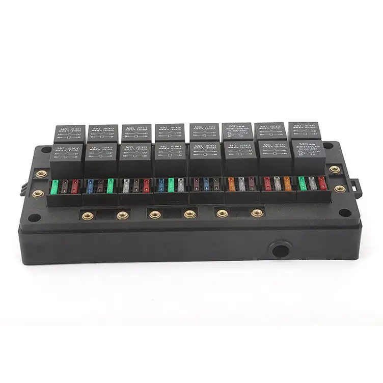 12V 24 Way Auto Waterproof Fuse Relay Box Block 16Pcs Relay Holder 24Pcs ATC/ATO Fuse Holder Universal Relay Block