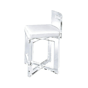 Acrylic thấp trở lại thanh phân <span class=keywords><strong>lucite</strong></span> barstool với xử lý rõ ràng thanh phân sang trọng Acrylic ghế đồ nội thất nhà cho phòng khách - Product Image 3