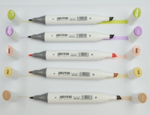 IERS Custom Logo Dual Tip Watercolor Sketch Art <strong>Markers</strong> Set <strong>Chisel</strong> Fiber Tip Alcohol Based <strong>Marker</strong> Pen for Stationery - Product Image 5