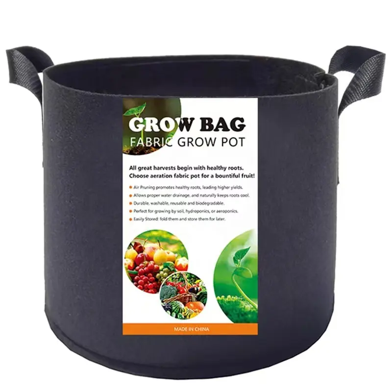 Bolsa de cultivo de plantas de tela no tejida de fieltro para verduras, extragrande, personalizada, 5, 7, 10, 20, 25, 30, 50, 100, 200, 300 galones