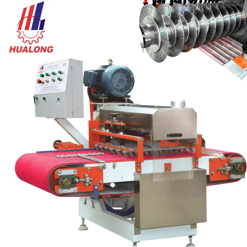 Hualong machinery Automatic Multi wet saw Blade gonna mosaico piastrelle continue cutter macchina da taglio per piastrelle di ceramica di porcellana