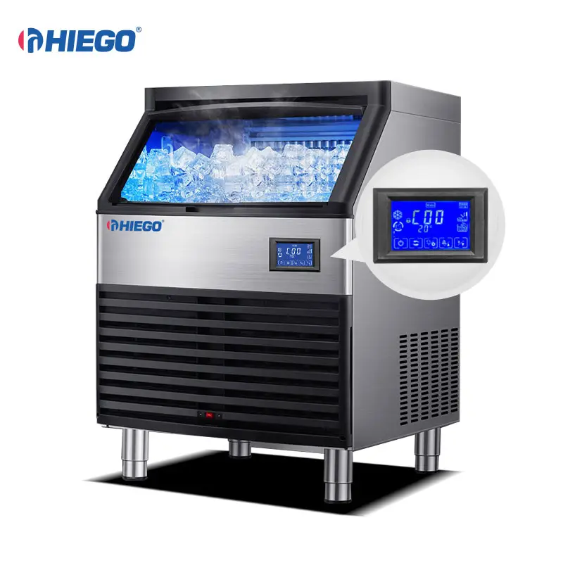 100kg/24H Commercial Ice makers Air Cooling Square Ice making Machine with NANO Blue light