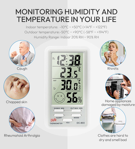 Everyday Alarm Function Comfort Level <strong>Display</strong> Indoor <strong>Humidity</strong> <strong>Display</strong> Mini Digital <strong>Lcd</strong> Thermometer - Product Image 2