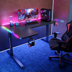Escritorio de oficina moderno, mesa de escritorio para juegos de estudio y carreras en forma de mesa para Gamer PC Gaming Computer Table - Product Image 2