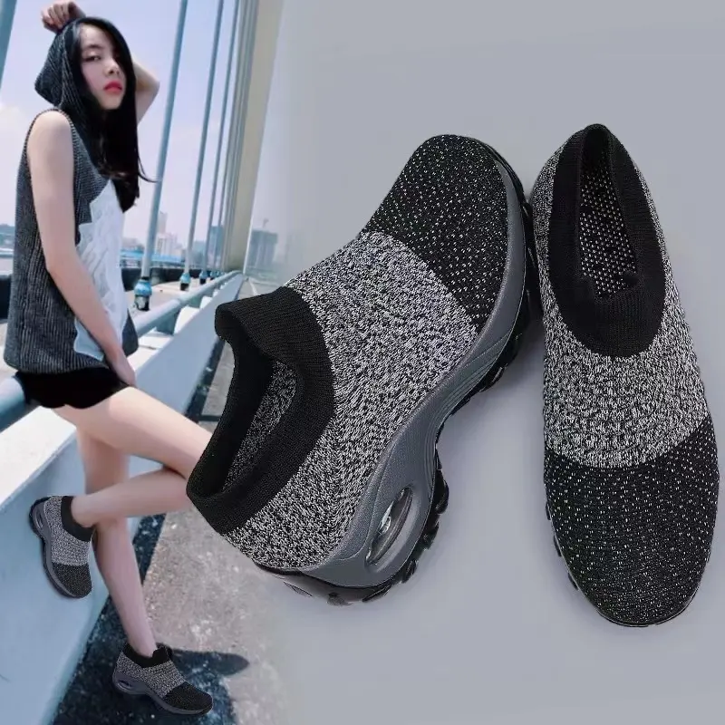 Senhoras Sapatos e Sandálias Designer de Meias de Alta Tecnologia Sapatos Novel Custom Sneakers EVA OEM Borracha PVC Mesh para Mulheres e Senhoras