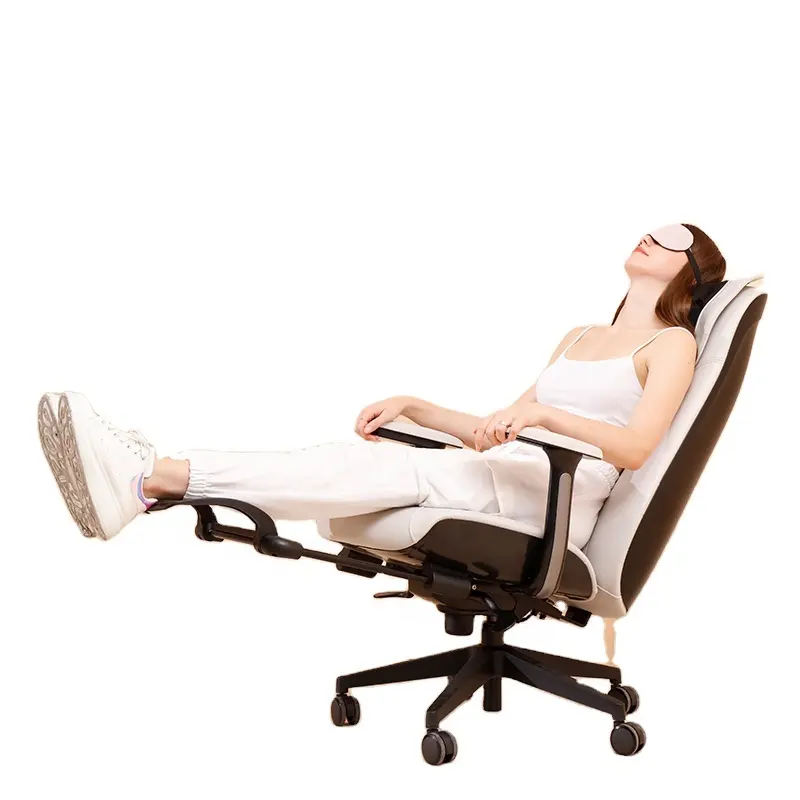 2024 nuevo diseño silla de masaje de oficina inalámbrica cuerpo completo ocio Shiatsu vibración y calefacción Silla giratoria con reposapiés