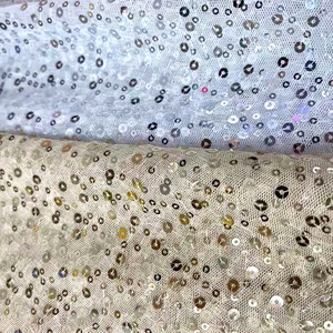 豪華なスパンコール刺繍ベルベット生地見事なウェディングドレスパーティーガウンエレガントな室内装飾ビーズ生地