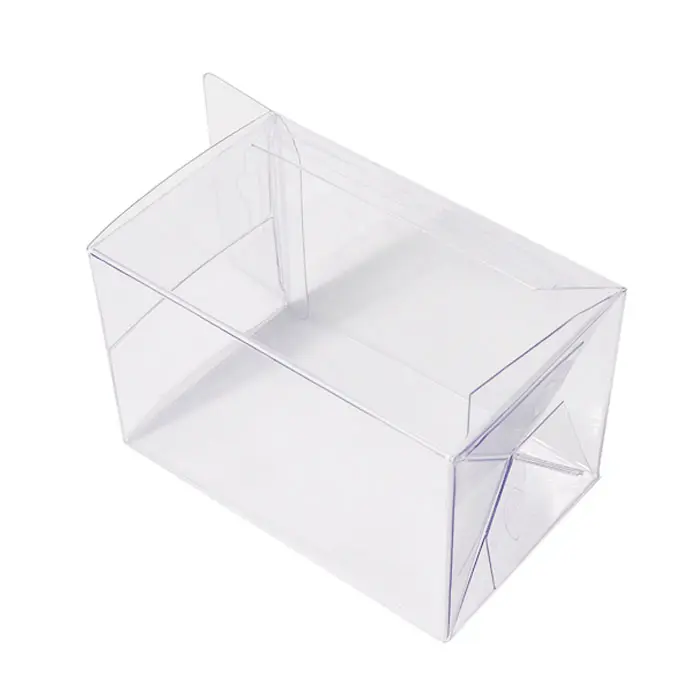Embalagem de caixa de plástico pequena transparente quadrada personalizada PVC embalagem transparente para presente caixa PET de plástico dobrável transparente de acetato