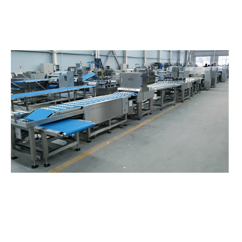 Máquina automática de producción en masa para uso en fábrica para producir pan, línea de producción de pan francés de varias filas