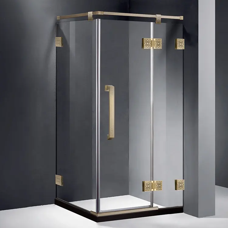 El último diseño sin marco 10mm esmerilado templado Puerta de ducha de vidrio