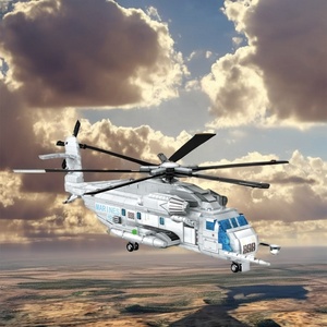 WOMA ของเล่น CH-53E ขนส่งเฮลิคอปเตอร์ขนาดเล็กอิฐคริสต์มาสของขวัญวันเด็กของขวัญเด็กเล็กๆอาคารบล็อกชุด - Product Image 5