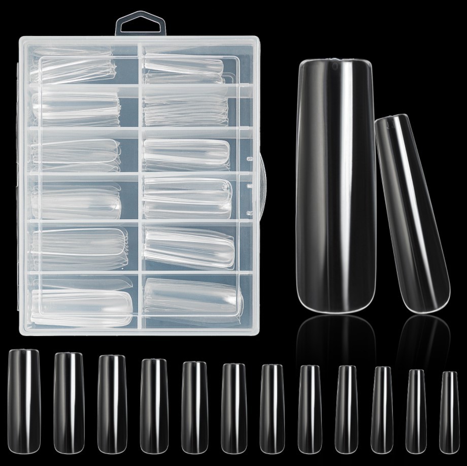 240pcs Box Full Cover Square Clear