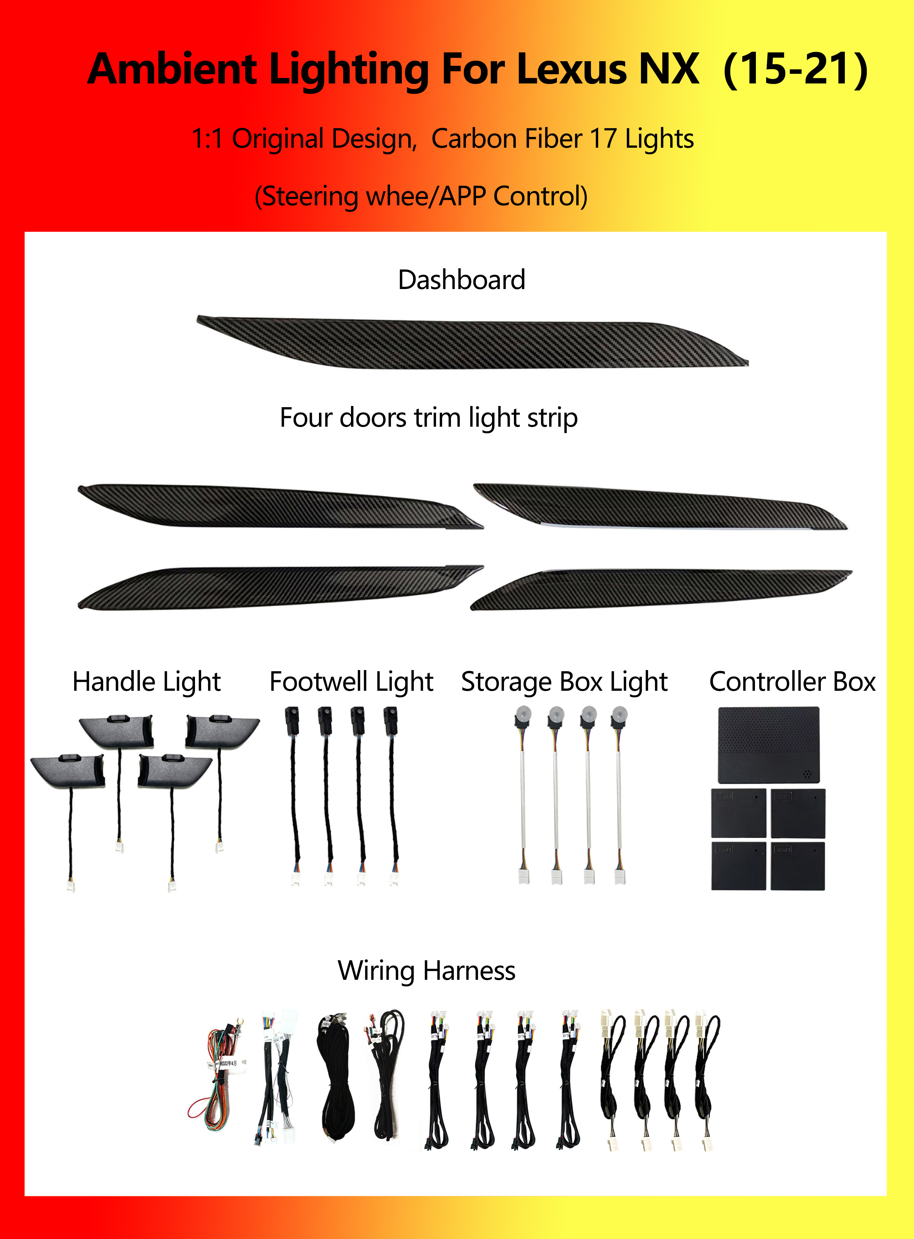 เลกซัส NX คาร์บอนไฟเบอร์ RGB 17 ไฟ