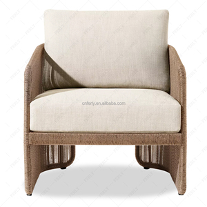 Ferly Handgeweven All-Weather Pe Rotan Lounge Stoel Met Vat Ruggarantie Aluminium Frame - Product Image 2