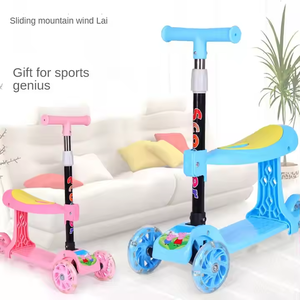 สกู๊ตเตอร์สามล้อหลากสีพับได้สำหรับเด็กดีไซน์แบบสามในหนึ่ง - Product Image 2