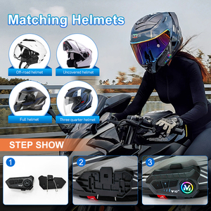 Easy Install Y10 <strong>2x</strong> Wireless Intercom Headphone Noise Cancelling Blue Tooth Intercom Headset for Motorcycle Rider - Product Image 4