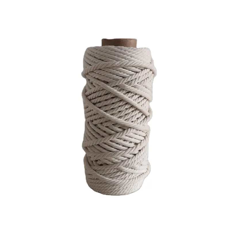 Macrame cable 5mm 100% de algodón sin blanquear Natural cuerda de Macrame trenzado Macrame cordón de algodón para la pared