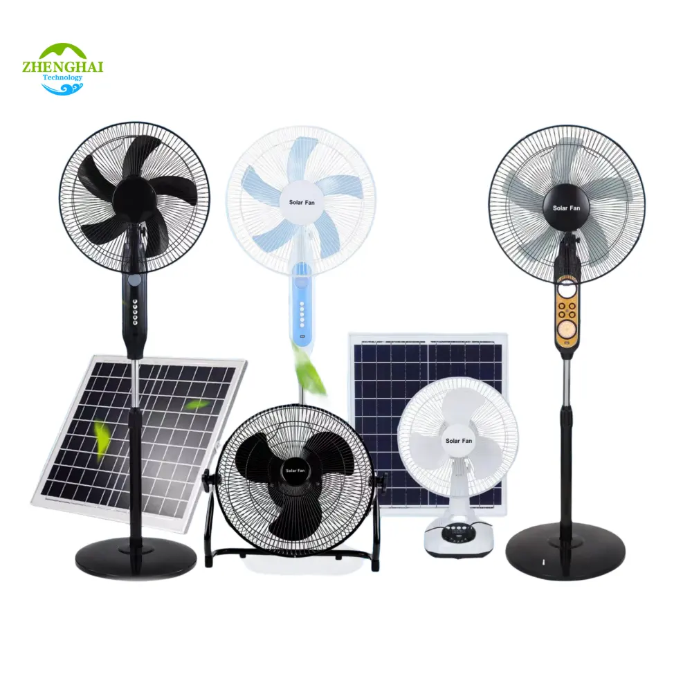 Gran oferta, ventilador Solar para el hogar, Ac Dc, Mini ventilador eléctrico de pie, ventilador recargable solar con panel solar, ventiladores de mesa solares