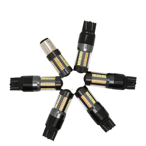 หลอดไฟ LED 2สีสำหรับ66smd BA15S S25 7443 1157 3157ไฟเบรค LED 2สีคู่สีสัญญาณสีเหลืองอำพัน DRL LED - Product Image 6