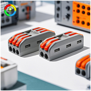 Quick Splice Copper Wire Wiring <strong>Push</strong>-In Butt Lever Connector Lighting Electric <strong>Terminal</strong> <strong>Block</strong> with <strong>Spring</strong> Power Distribution - Product Image 1