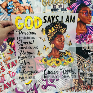 Atacado Personalizado DTF Black Girl <span class=keywords><strong>Iron</strong></span>-<span class=keywords><strong>On</strong></span> Adesivos Screen Print Transferências de calor para Camisetas Soft Plastisol PET Vinyl NFL - Product Image 1