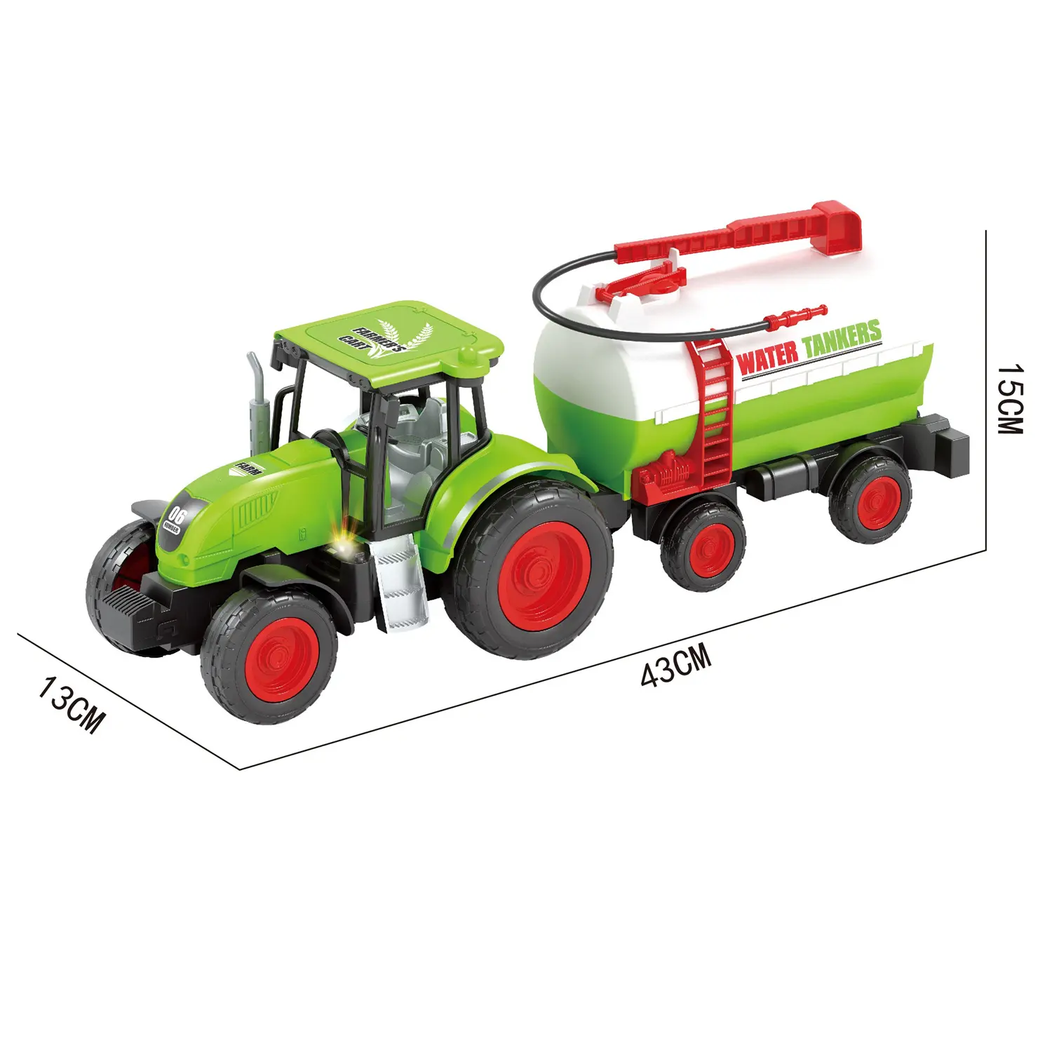 Bonitos vehículos agrícolas, juguetes de iluminación para niños, camión RC, tractor de control remoto, remolque de tanque de agua para agricultores