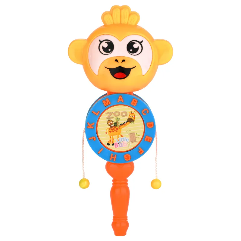 Penjualan Laris Mainan Plastik Drum Goyang dengan Tabung Warna Solid Mainan Hewan Anak-anak Mainan Kembang Gula Mainan Hewan untuk Promosi