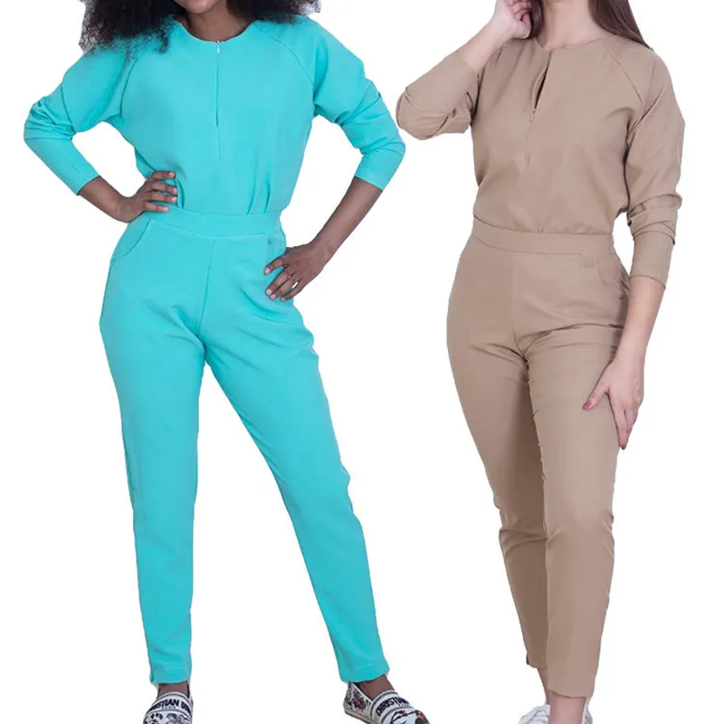 Fashionable Medical Suits Scrubs Uniform Breathable Women Scrub Sets Top Pants Jogger Nursing Scrubs