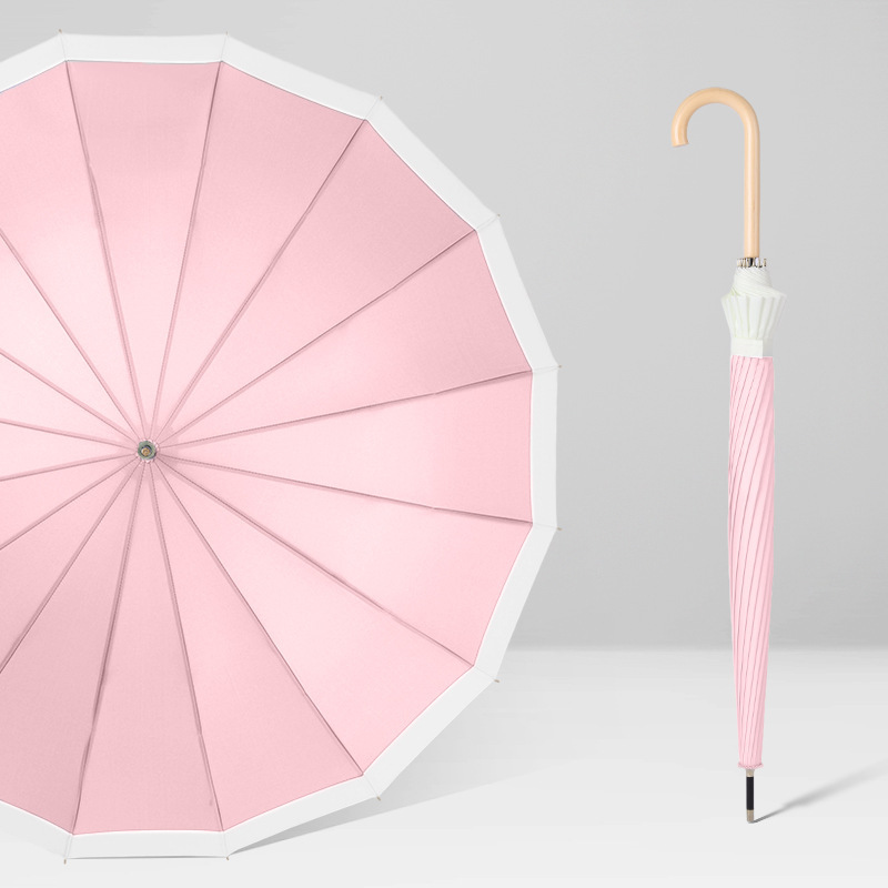 Light pink curved handle