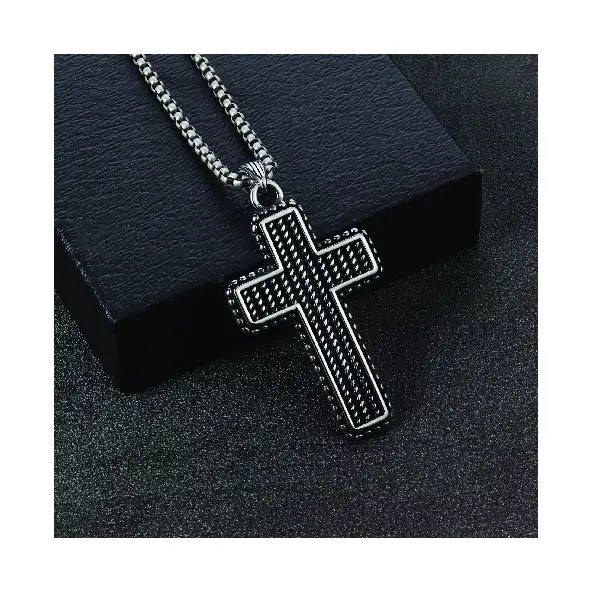 Retro Vintage Anti argento piccolo piccolo acciaio inossidabile cristiano religioso gesù Ankh gioielli con ciondoli collana con ciondolo croce da uomo