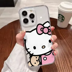 Sanrio Hello Kitty sevimli karikatür ile IPhone için kılıf 16 15 14 13 12 11 Pro Max manyetik uyumlu sert kabuk kapak - Product Image 5