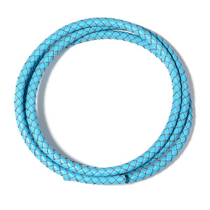 Bilezik takı için <span class=keywords><strong>6mm</strong></span> DIY hakiki örgülü yuvarlak deri kordon
