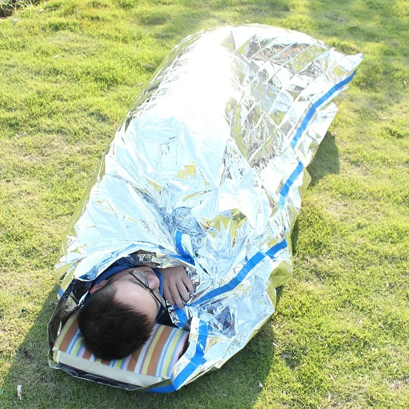 Outdoor Emergency Survival Sleeping Bag Waterproof Camping Sleeping Bag For Adults Kids Warm Sleeping Bag Thermal Bivvy Shelter