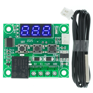 温度制御スイッチ10個W1209 DC 12Vレッド/ブルー熱冷却温度サーモスタット温度制御 - Product Image 3