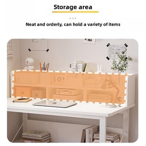 Escritorio moderno para ordenador, estantería integrada, escritorio de oficina sencillo a la moda para el hogar, mesa de estudio estable para empleados, práctico de madera - Product Image 3