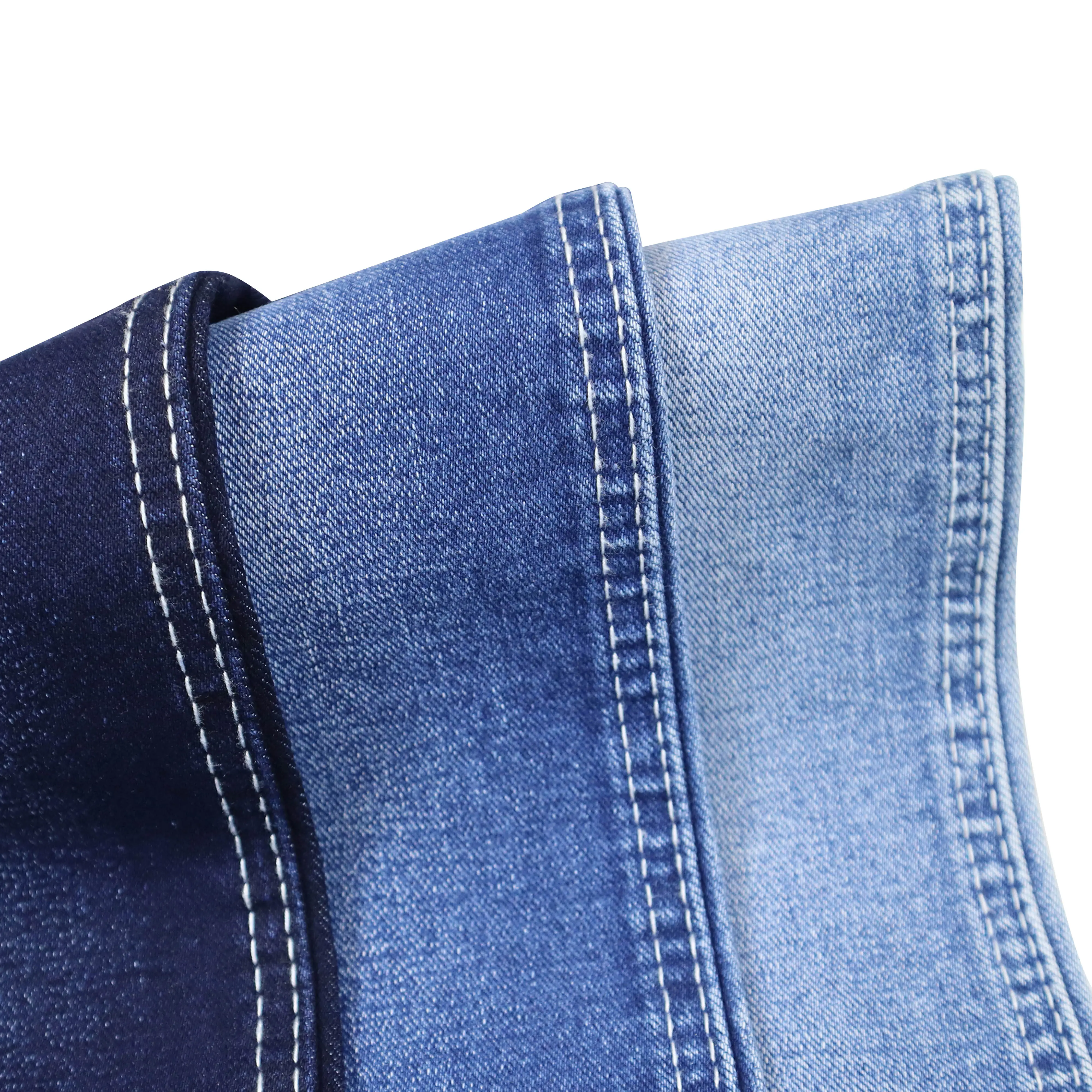 Tela de mezclilla orgánica de color azul de 13oz sin flameado para todo tipo de pantalones vaqueros, nueva muestra de tela de mezclilla
